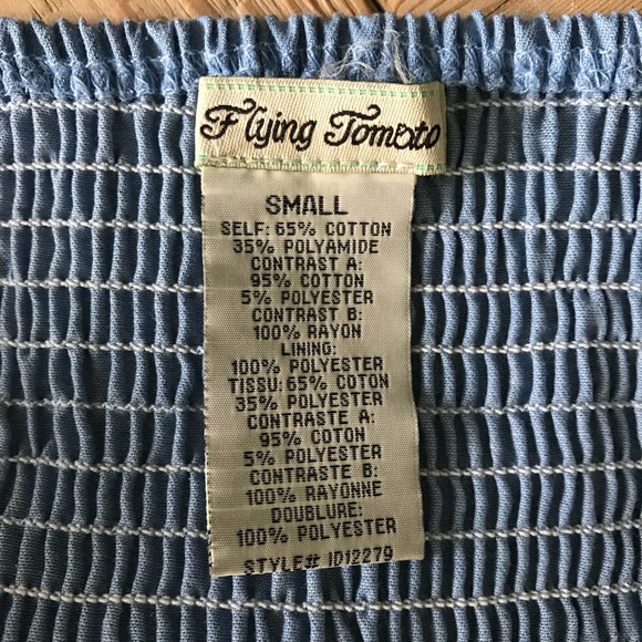 Lace and Denim Embroidered Strapless Dress - Picture 5 of 5